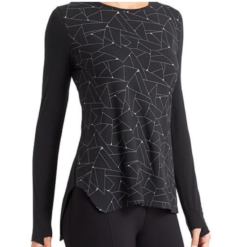 Derek Lam x Athleta Black Geometric Top